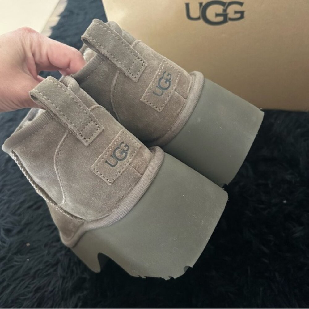 UGG Taupe Suede Platform Ankle Booties - Picture 5 of 8